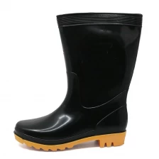 China 301L black oil acid alkali resistant very cheap non safety pvc rain boots for work manufacturer