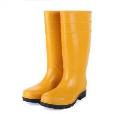China 803 Waterproof anti slip oil acid proof yellow non safety glitter pvc rain boots manufacturer