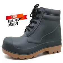 China BNA black steel toe cap ankle pvc safety rain boot with CE certificate manufacturer