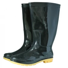 Çin BNY 2 dolar erkekler için ucuz siyah parlak pvc yağmur botları üretici firma