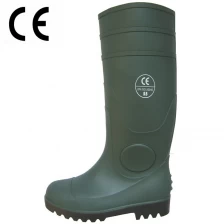 中国 绿色 pvc 安全雨鞋, 钢趾和钢板 制造商
