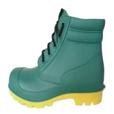 China GYA green ankle pvc work rain boots with steel toe manufacturer