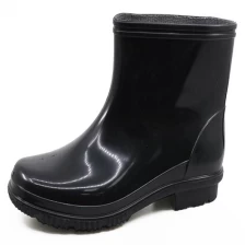 الصين JW-015 مكافحة زلة غير سلامة الكاحل pvc بريق أحذية المطر الرجال الصانع