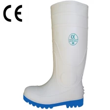 China WBS waterproof white steel toe pvc rain boots manufacturer