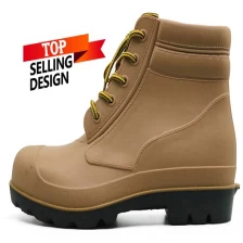 China ZBA water resistant laced up steel toe cap ankle safety rain boot manufacturer
