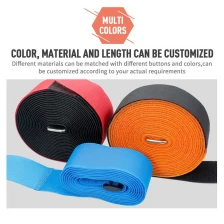 China Adjustable belt buckle black elastic strap traveling luggage unnapped loop hook magic tape recycled elastic strap manufacturer