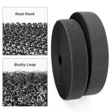 China 20mm Breite 100% Nylon Schwarz Auf Lager Orange Farbe Nähen Weiches Flanell Craft Craft Auf Haken und Schlaufe befestigen Hersteller