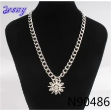 China 2014 new fresh water pearl flower pendant necklace N90486 manufacturer