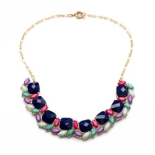 China 2014 wholesale fashion acrylic bead jewelry bib necklace STN012 manufacturer