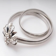 China 2014 women bride silver rhinestone metal waist belt BT60016 manufacturer