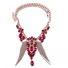 Çin 2018 Fashion Crystal Necklace Statement New Rhinestone Choker Necklace Women Wedding Jewelry üretici firma