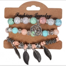 Çin 2018 Fashion Vintage Ethnic Elasticity Marble Beads Bracelet Shenzhen Supplier üretici firma