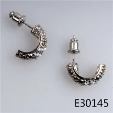 중국 925 sterling silver crystal stud horn earrings designs E30145 제조업체