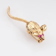Çin Animal gold men s designs pin mouse wholesale brooch P80013 üretici firma