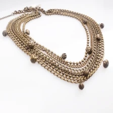 China Antique Bronze Chunky Chains Necklace manufacturer