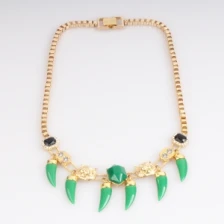 Çin Box Chain Resin Wolves Heads and Teeth Necklace üretici firma