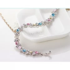 China China OEM fashion jewelry factory private label 925 sterling silver / brass bead Austrian crystal charm bracelet manufacturer