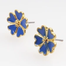 Çin Colorful flower shaped beautiful for lady stud earrings designs E30088 üretici firma