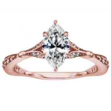 Çin Custom Jewelry Rose Gold Plated Cubic Zirconia 925 Silver Ring Supplier in China üretici firma