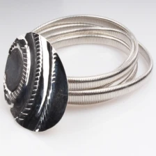 Çin Custom elastic fashion woman man silver plated belts belt BT60042 üretici firma