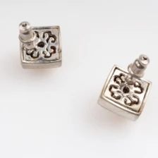 Çin Designs men women square gold silver statement earrings E30186 üretici firma