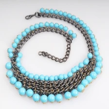 Çin Environmental Candy Color Beaded Chain Necklace üretici firma