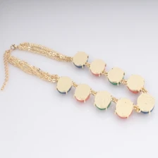 Çin Fashion Jewelry Wholesale Colorful Resin Necklace N90014 üretici firma