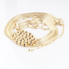 الصين Fashion fancy ladies layers rhinestone dressy metal belt BT60077 الصانع