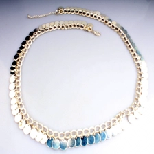 Çin Fashion gold silver coin chain belly dance waist belt BT60035 üretici firma