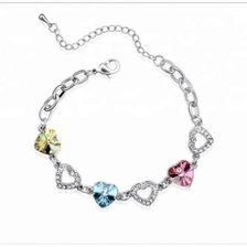 China Fashion jewelry gold plated crystal bead love bracelet for women manufacturer