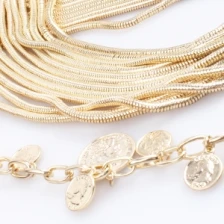 China Fashion layers gold chain metal coin charms waist belt BT60039 manufacturer