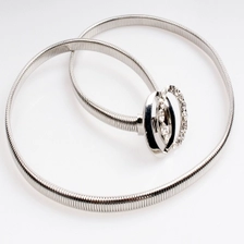 Çin Fashionable women crystal silver magic jean metal belt BT60065 üretici firma