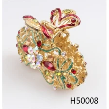China For sale red flower crystal oriental cheap wedding hair accessories H50008 manufacturer