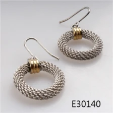 China Handmade silver wire big dangle imitation earrings designs E30140 manufacturer