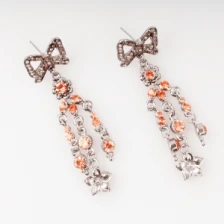 Çin Hanging design antique silver red stone from china earring E30094 üretici firma