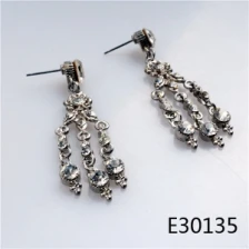 China Hanging diamond swarovski crystal stud earrings designs E30135 manufacturer