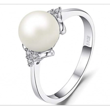 Çin High Quality Freshwater Cultured Pearl Ring 925 Sterling Silver Jewelry Supplier üretici firma