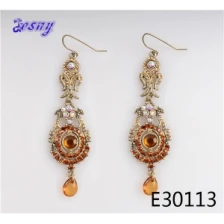 porcelana Indian chandelier cheap gold rhinestone women fashion earring E30113 fabricante