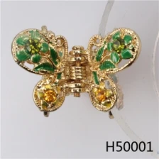China Indian crystal flower butterfly wholesale wedding hair accessories H50001 manufacturer