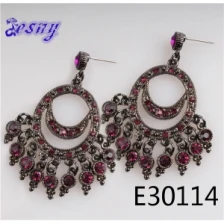 porcelana Indian jhumka wholesale rhinestone women fashion earring E30114 fabricante