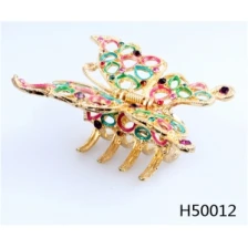 China Korean fashion hair accessories colorful plastic gold hairpin H50012 manufacturer