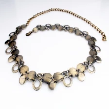 Çin Ladies fashion fancy decoration gold belly dance coin belt BT60064 üretici firma