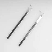China Latest design long gold silver stainless steel stick earrings manufacturer