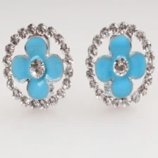 China Latest design made in korea colorful clover earring E30089 manufacturer