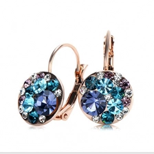 Çin Multi-color Round Lever-Back Earrings for Women Made Drop Jewelry Graduation Gift for Her üretici firma