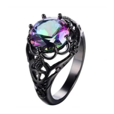 Çin Mystic Stone Black Gold Ring Manufacturer in China üretici firma