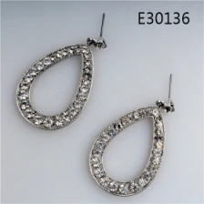 China Open style antiallergic cheap fancy tear crystal earrings designs E30136 manufacturer
