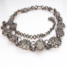 Çin Paint gun buckle metal jeans chain flower waist belt BT60069 üretici firma