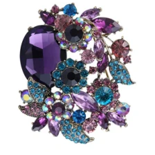 Çin Rhinestone Crystal Party Flower Leaf Vine Brooch Fashion Jewelry for Wemen Brooch  Cloths Adornment üretici firma