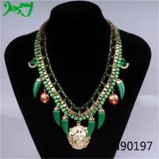 China Scotland gold lion head pendant statement necklace N90197 manufacturer